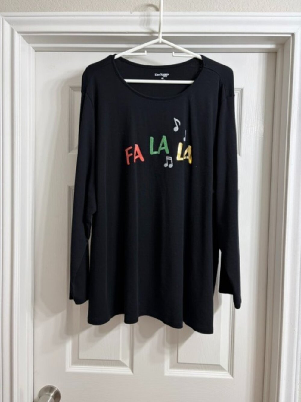 Kim Rogers Curvy Women's Long Sleeve Shirt w/Glittery Design, Size 3X